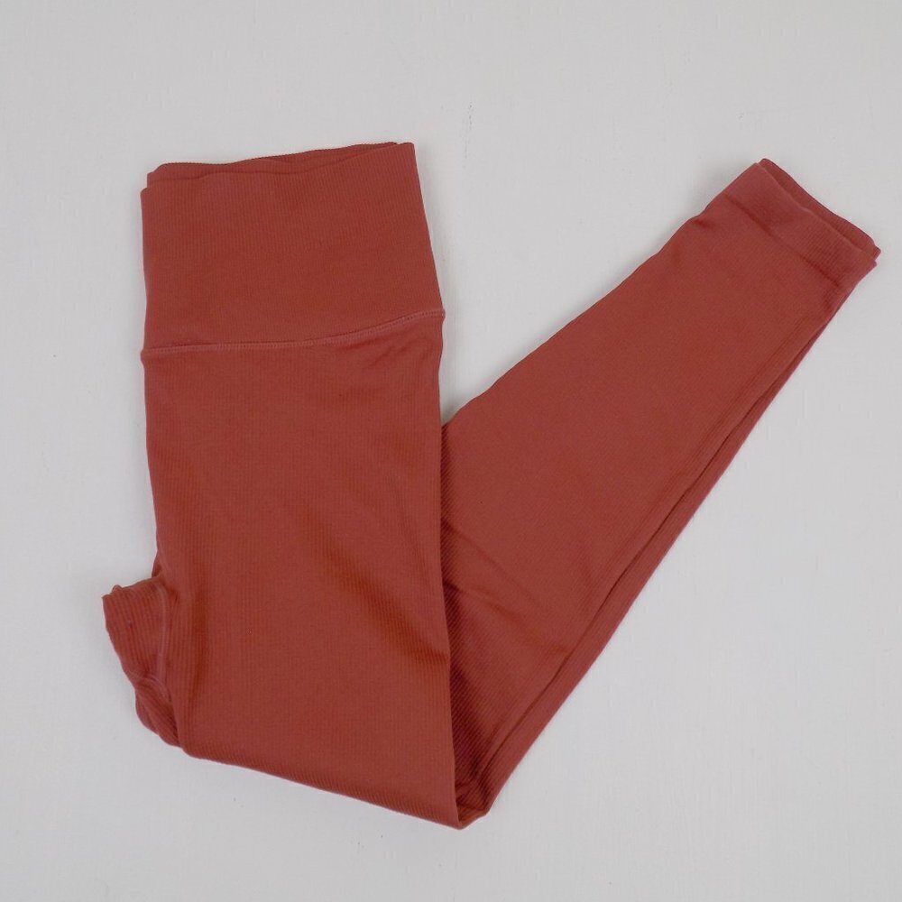 Victoria's Secret VS pink ribbed high waist compression burnt orange